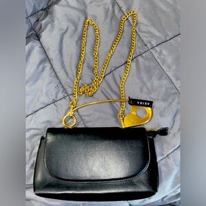 Black safety pin purse